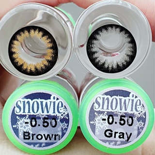 คอนแทคเลนส์ รุ่น Snowie สีเทา/ตาล Gray/Brown ค่าสายตา (0.00)-(-4.25) เปลี่ยนแทนทุกเดือน