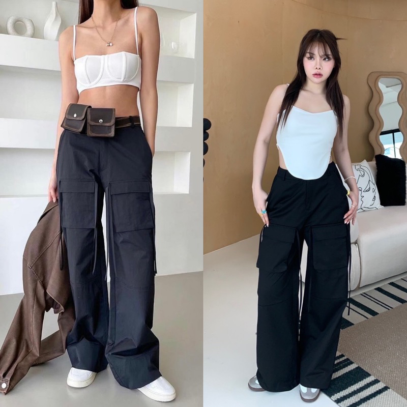 cargo-pant-มาแล้วค้า-กางเกง-cargo-สุดฮิต-รุ่นมีสม๊อคด้านหลัง-ด้านหน้ามีซิบ-มีกระดุม-เก๋ฝุดๆ