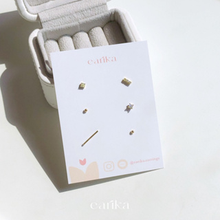 (กรอกโค้ด 72W5V ลด 65.-) earika.earrings - gold daily mix set เซ็ตต่างหูสีทองก้านเงินแท้ ผิวแพ้ง่ายใส่ได้