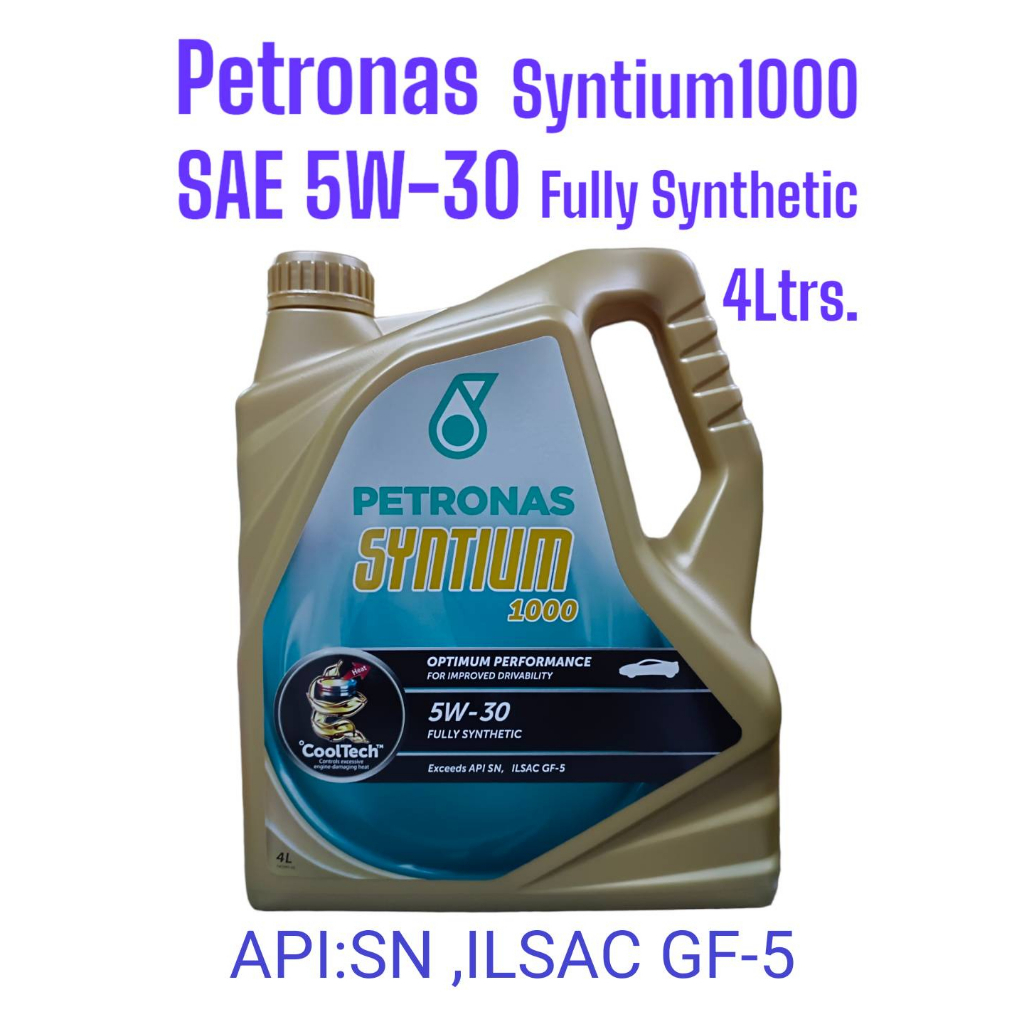น้ำมันเครื่องเบนซินFully Synthetic 5W-30 /4ลิตร Petronas Syntium1000 ...