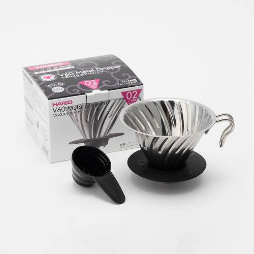 HARIO V60 Metal Coffee Dripper for 14 Cups Matte Black/ Hairline