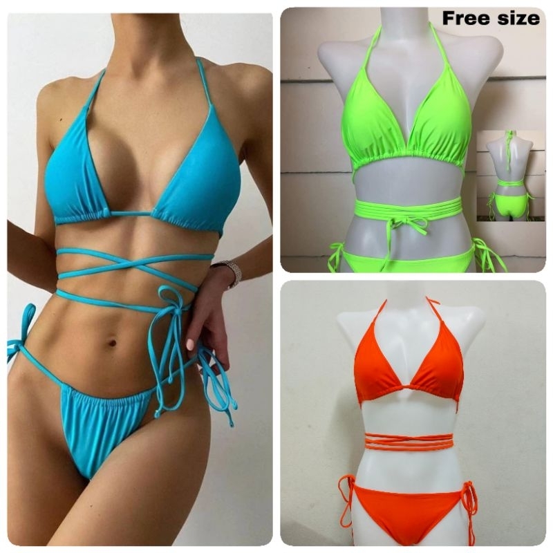 บิกินี่-bikini-สายฝอ-ฟรีไซด์-สีฟ้า