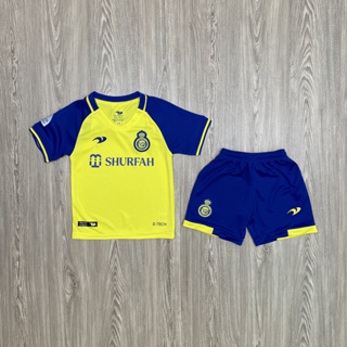 ชุดฟุตบอลเด็ก Al Nassr ได้ทั้งชุด (เสื้อ+กางเกง) ตัวเดียวในราคาส่ง สินค้าเกรด AAA