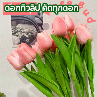 [ส่งด่วน 1-2วัน] ดอกทิวลิป ดอกไม้ปลอม ดอกไม้ตกแต่งบ้าน ดอกทิวลิปสีขาว ดอกทิวลิปโชว์ก้าน Tulip Flower Blossom Decoration