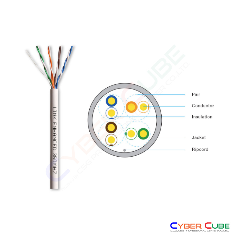 link-us-9015lszh-cat-5e-utp-enhanced-cable-350-mhz-lszh-white-305-m-pull-box-สายแลน-cat-5e-utp-ภายในอาคาร