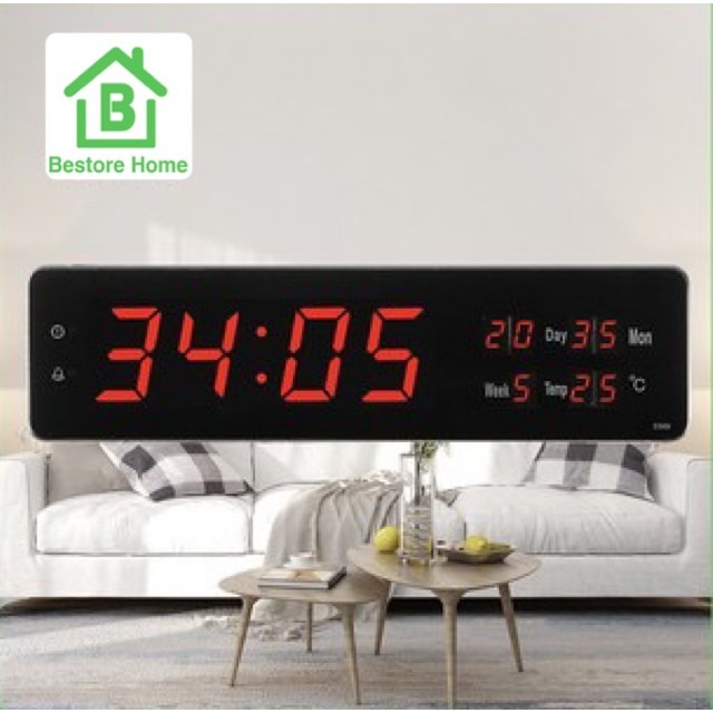 bestorehome-นาฬิกาดิจิตอล-led-แขวนติดผนัง-number-clock-แขวนผนัง-รุ่น-3309-ขนาด-32x8-5x3-7cm-ตัวเลขสีแดง