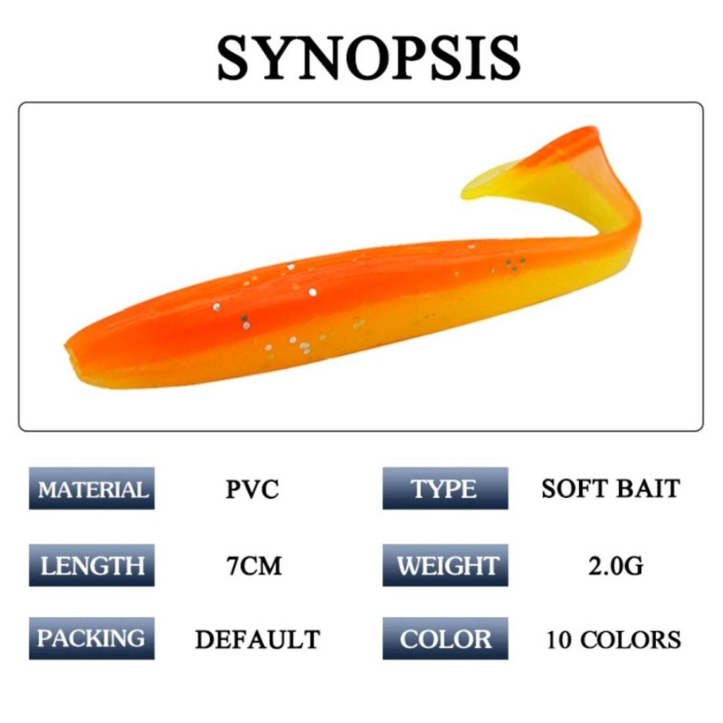 ปลายาง-1ซอง10ตัว-ทรงสลิม-ขนาด7cm-trip-lure-ปลายางทริป-เหยื่อตกปลา-เหยื่อยางทริป-ทริป