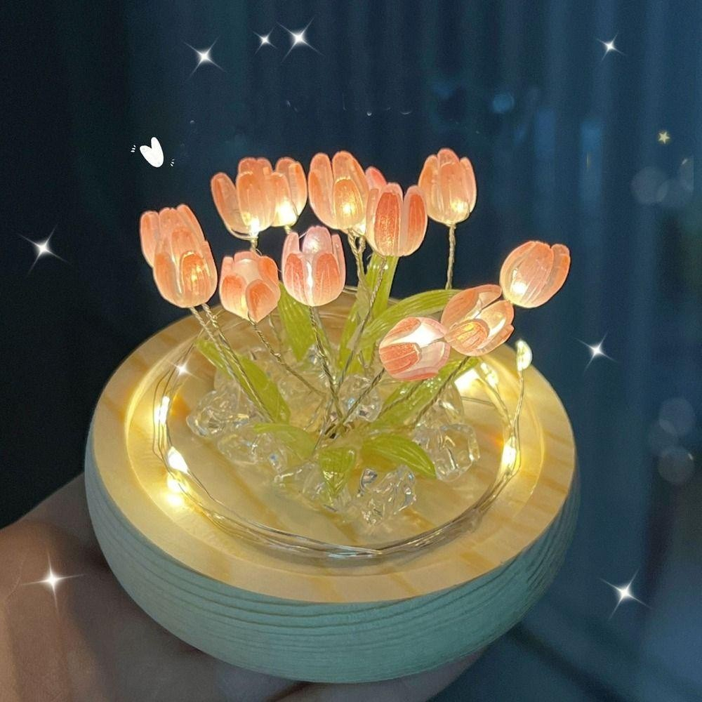 โคมไฟ-โคมไฟดอกทิวลิป-led-ดอกไม้จำลอง-ตกแต่งห้องนอน-ของขวัญวันเกิด-โคมไฟบรรยากาศดอกไม้d102