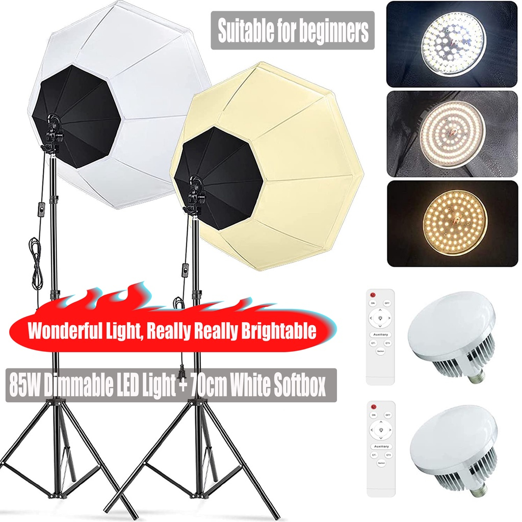Studio Lighting Softbox Kit LED Light Lamp Bulb Soft Box Photography ไฟ ...