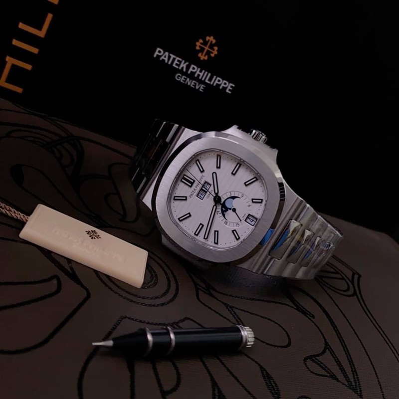 นาฬิกา-patek-phillips-nautilus-swiss-1-1-โรงงาน-ppf-ใส่สลับแท้