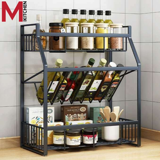 M KITCHEN Z03-004 ชั้นวางครื่องปรุง ชั้นวางของในครัว ขนาด 18x35x39 cm ...