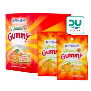 [&gt;ยกกล่อง 12 ซอง&lt;] Biopharm Gummy Vitamin C ขนมวุ้นเจลาตินสำเร็จรูป ผสมวิตามินซี กลิ่นส้ม (Exp. 3/5/24)