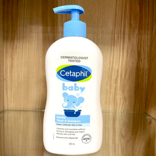CETAPHIL BABY WASH &amp; SHAMPOO FOR HAIR &amp; BODY 400MLอาบน้ำสระผมเด็ก(แพ็คเกจใหม่) [Exp01/025]