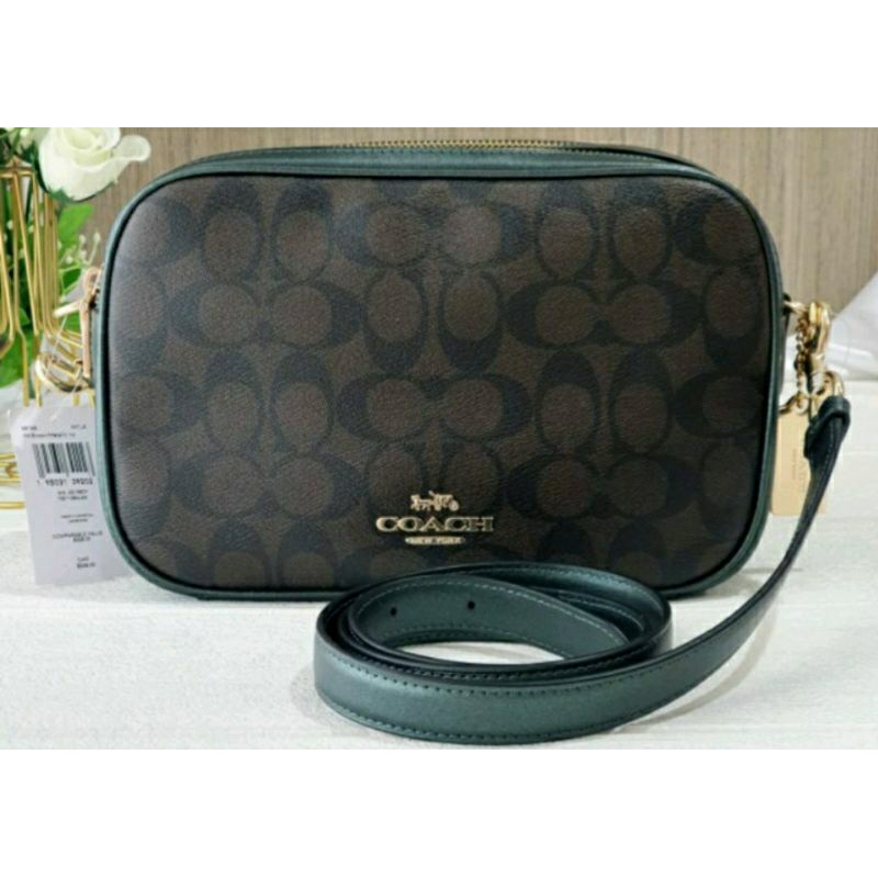 มือ2 คลอสบอดี้ 2 ซิป coach 68168 coach jes crossbody in signature