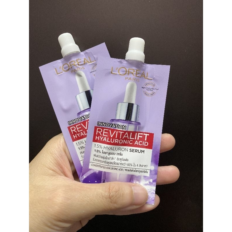 loreal-serum-ลอรีอัลปารีสรีไวทัลลิฟท์ไฮยาลูรอนิคแอซิดเซรั่ม-แบบซอง