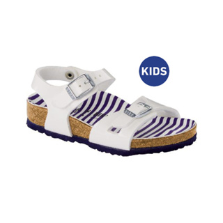 Birkenstock รองเท้าแตะรัดส้น เด็กผู้หญิง รุ่น Rio สี Nautical Stripes White - 1012717 (regular)