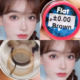 คอนแทคเลนส์ รุ่น Flat สีเทา/ตาล Gray/Brown มีค่าสายตาปกติ (0.00) เปลี่ยนแทนทุกเดือน