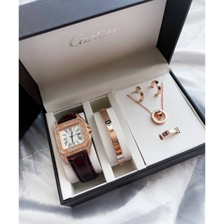 ชุดเซทนาฬิกา Cartier โรสโกลด์ !! รุ่นใหม่  #เครื่องประดับ #นาฬิกาข้อมือ