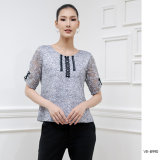 AMILA Blouse VE-B990 by VERONIQA ลูกไม้ราเชล แขนสั้น IGPU22-11