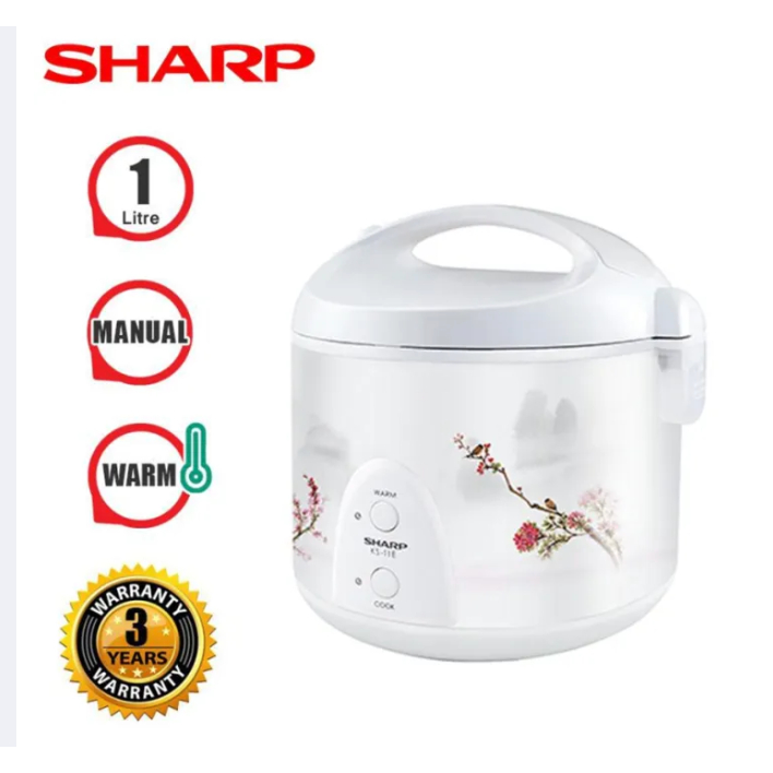 sharp-หม้อหุงข้าวอุ่นทิพย์-1-ลิตร-รุ่น-ks-11e-สีขาวคละลาย-ไม่เคลือบ-หม้อหุงข้าว-หม้อไฟฟ้า-หม้อหุงข้าวไฟฟ้า-หม้อหุงข้าว