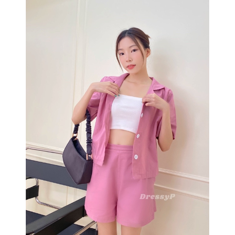 ชุดเซ็ทใส่เที่ยว-ผ้าลินินฝ้าย-ใส่สบาย-ฟรีไซส์