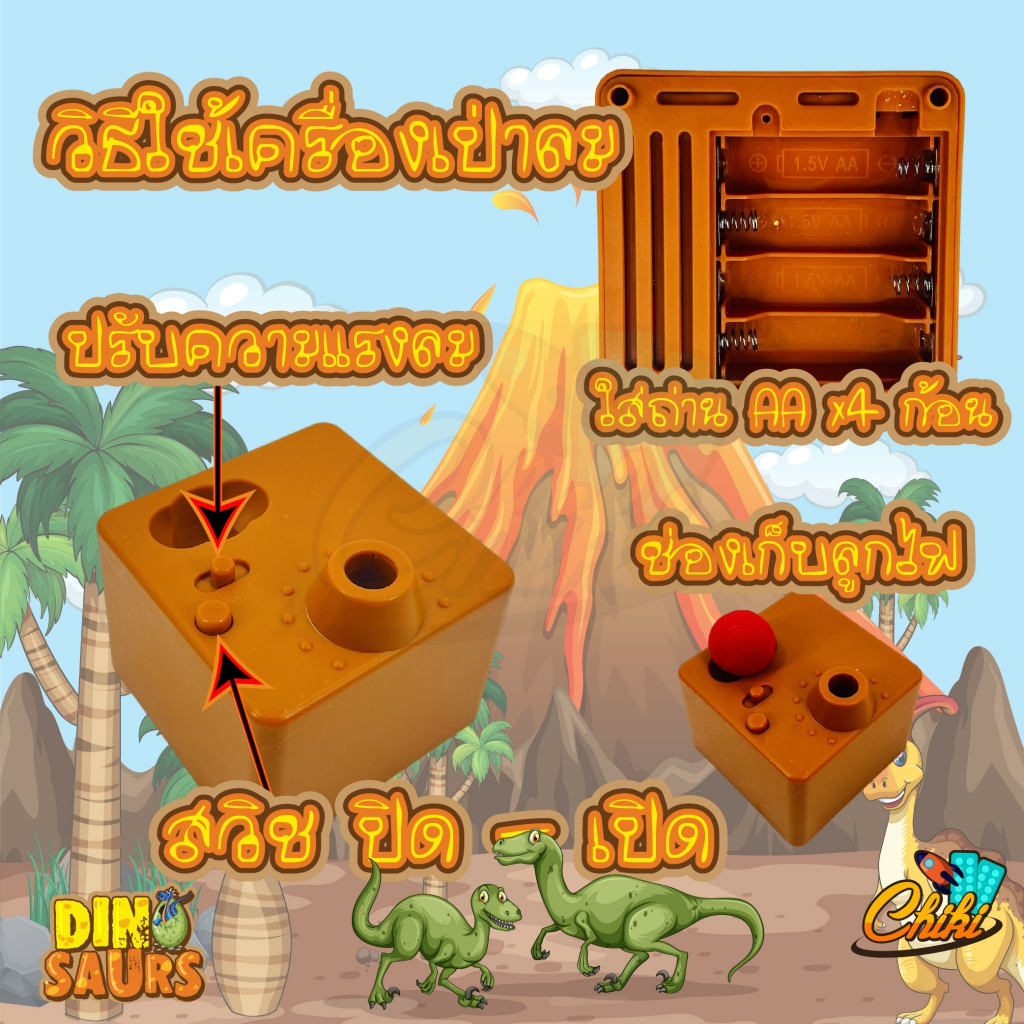 บอร์ดเกม-ไดโนเสาร์ภูเขาไฟระเบิด-blow-dragon-ของเล่นสำหรับครอบครัว-เล่นได้-2-4-คน