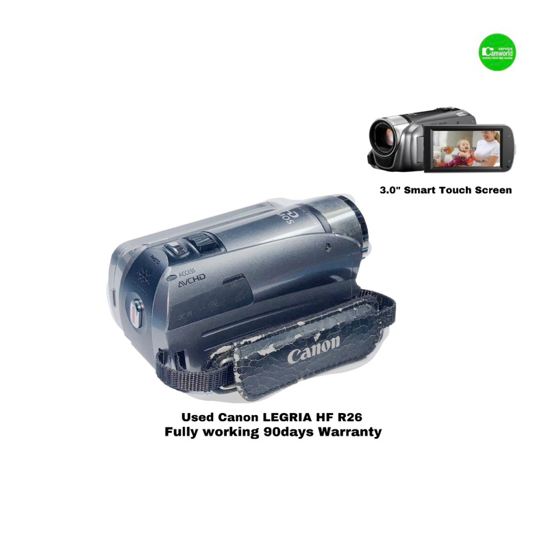 canon-legria-hf-r26-camcorder-full-hd-28x-zoom-กล้องวีดีโอ-สเปคเยี่ยม-8gb-in-2-sd-slots-3-lcd-smart-touch-มือสองคุณภาพ