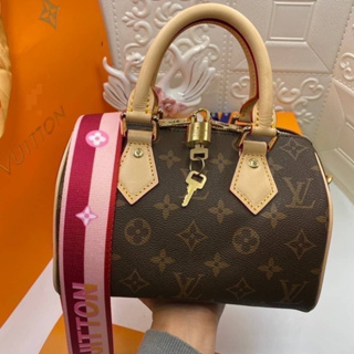 🌺พร้อมส่ง🌺กระเป๋าหนังแท้ กระเป๋าถือ กระเป๋าผู้หญิง Speedy bag ขนาด20 cm. 🛍L-V🛍 [ ไฮเอนด์]