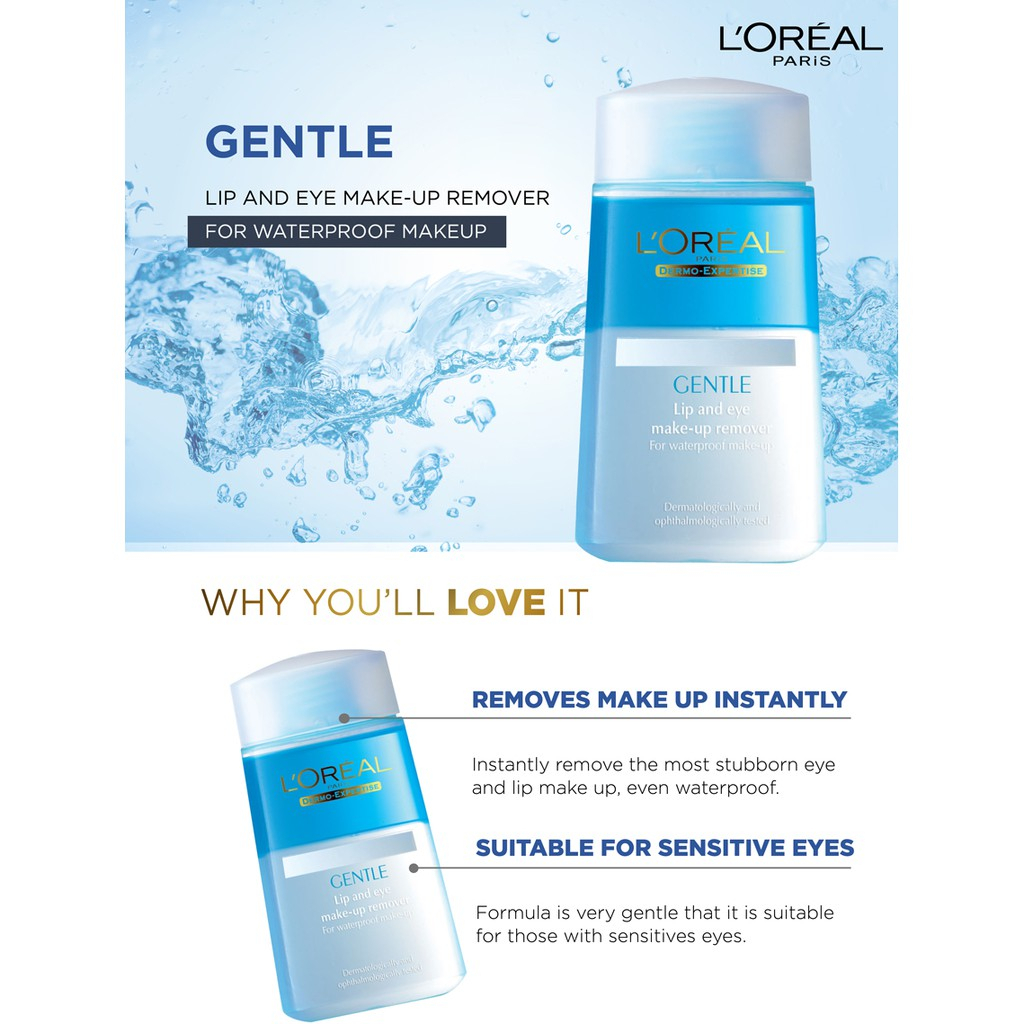 loreal-gentle-lip-and-eye-make-up-remover-125ml-ลอรีอัล-ลิป-แอนด์-อาย-เมคอัพรีมูฟเวอร์-125มล