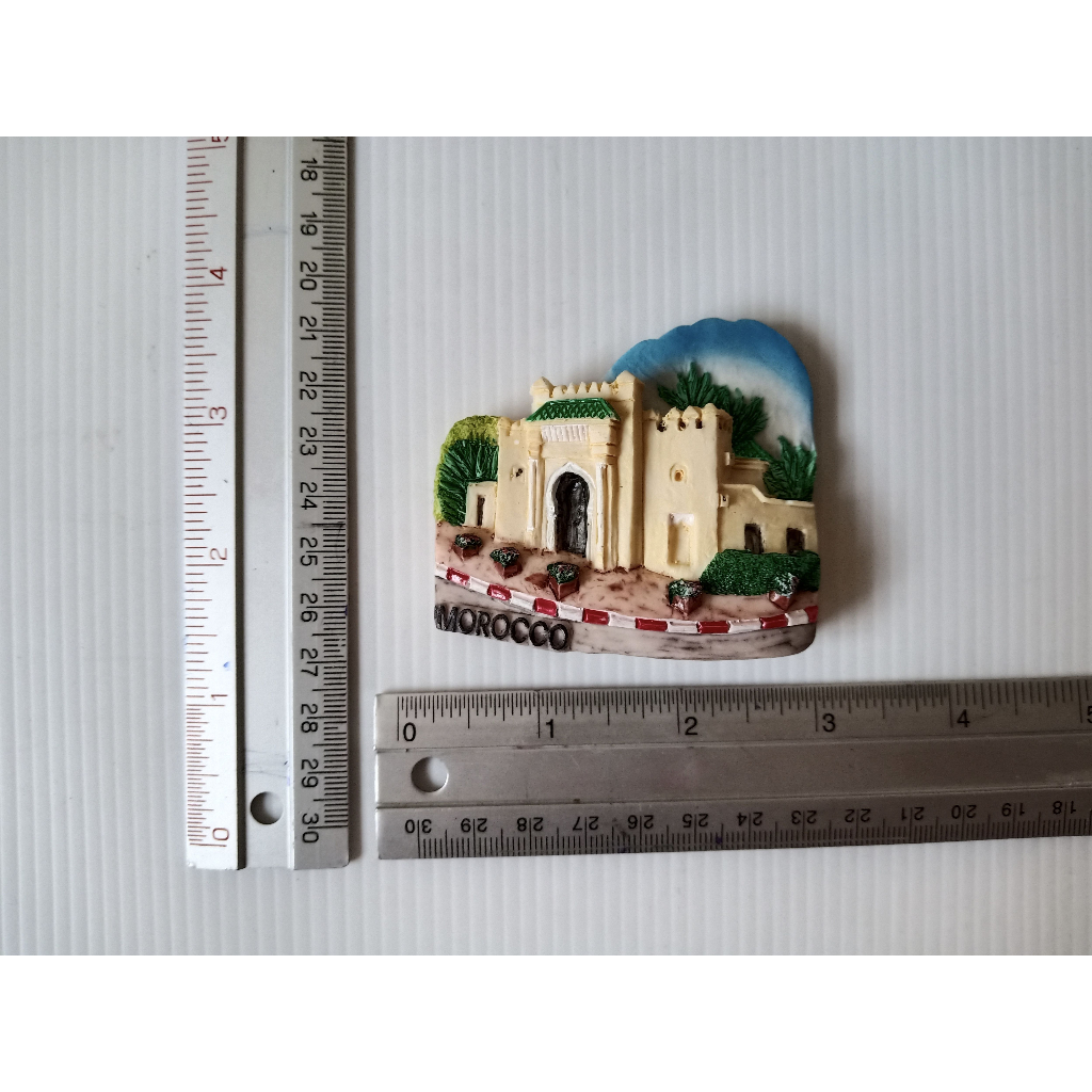 แม่เหล็กติดตู้เย็นนานาชาติ-รูปแหล่งท่องเที่ยว-marrakesh-blue-sky-morocco-3d-fridge-magnet