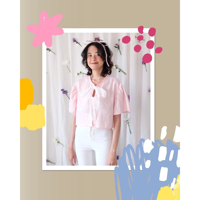 เสื้อครอป-primrose-ผ้าคอตตอนทอ-สี-pink