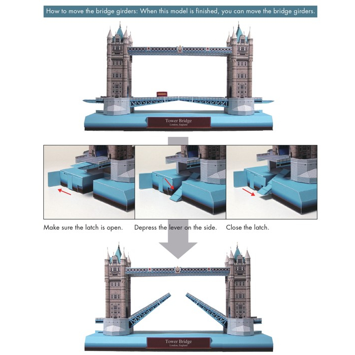 โมเดลกระดาษ-3d-ทาวเวอร์บริดจ์-กรุงลอนดอน-สหราชอาณาจักร-อังกฤษ-กระดาษโฟโต้เนื้อด้าน-กันละอองน้ำ-ขนาด-a4-220g