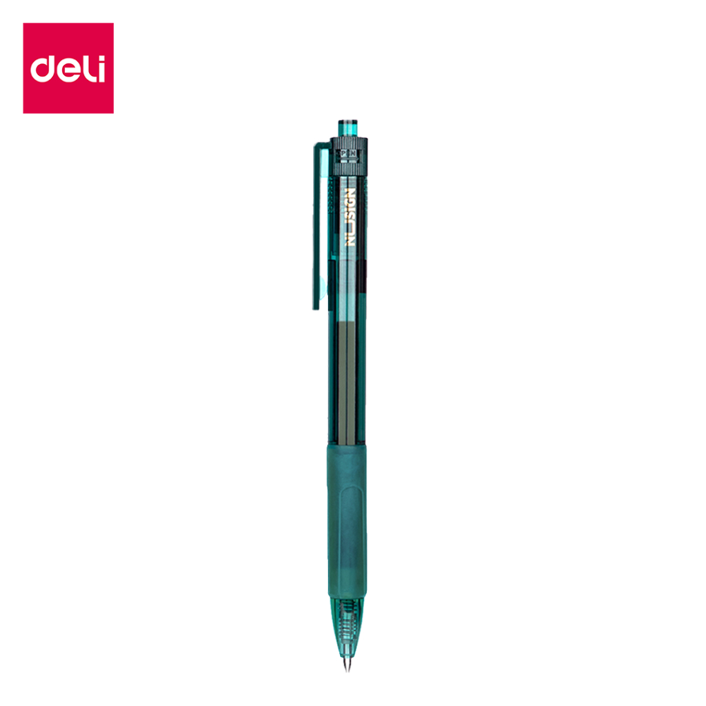 deli-ปากกาเจล-ปากกาแบบกด-หมึกสีดำ-เขียนลื่น-หมึกแห้งไว-เครื่องเขียน-อุปกรณ์สำนักงาน-gel-pen