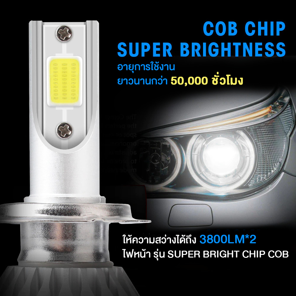 ไฟหน้ารถยนต์-c6-led-h7-ความสว่าง-6000k-1คู่-แสงสีขาว-ไฟหน้ารถ-ไฟส่องสว่าง-ไฟหน้ารถยนต์-สว่าง-เห็นทางชัด