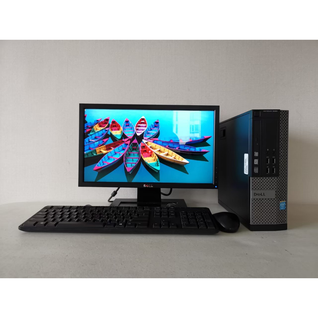 คอมมือสอง-dell-optiplex-7020-sff-ครบชุด-พร้อมจอ-19-นิ้ว-cpu-core-i3-4130-3-10-ghz-ลงโปรแกรมพื้นฐาน-พร้อมใช้งาน