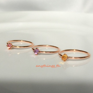 anythingg_th|แหวนเงินแท้925 Pinkgold plate พลอยแท้มาใหม่3ชนิด💍💘