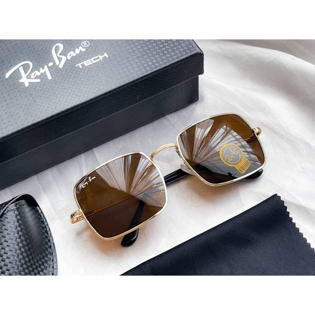 แว่นกันแดด-ray-ban-square-1971-classic-glod-metal-sunglasses