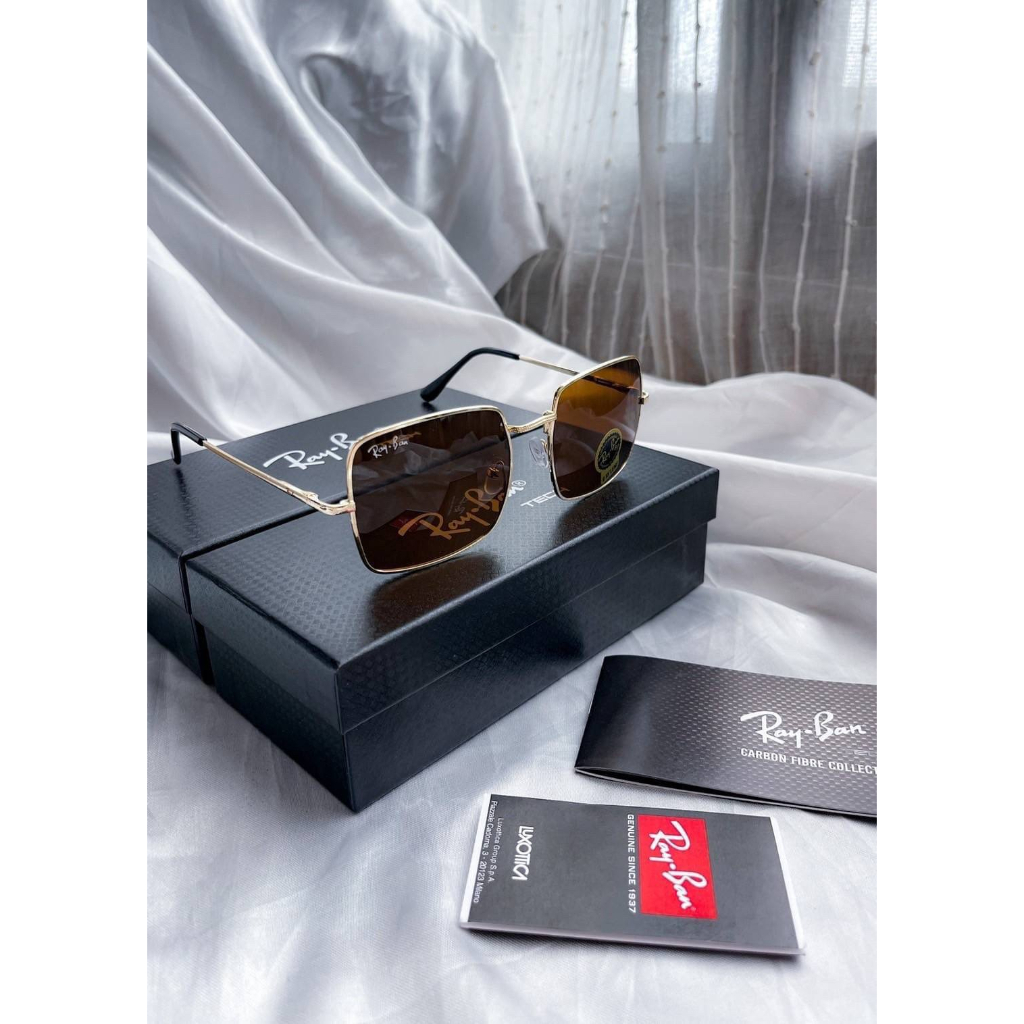 แว่นกันแดด-ray-ban-square-1971-classic-glod-metal-sunglasses