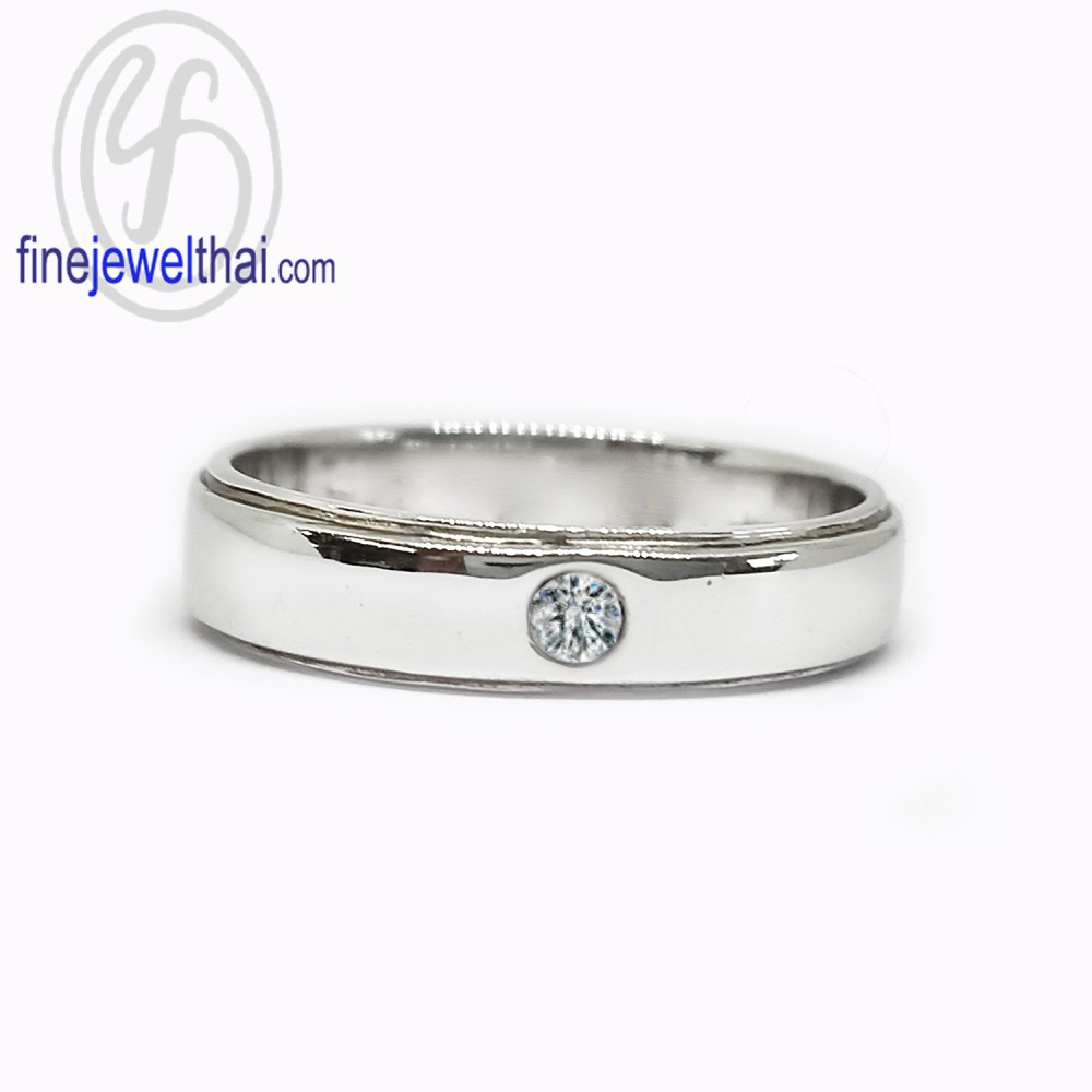 finejewelthai-แหวนคู่-แหวนเพชร-แหวนเงินแท้-เพชรสังเคราะห์-แหวนแต่งงาน-ชุบทองคำขาว-r1086-1210cz