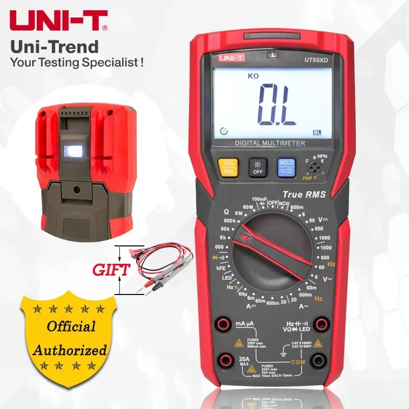 UNI-T UT89XD ดิจิตอล มัลติมิเตอร์ AC / DC โวลต์มิเตอร์แอมมิเตอร์ความจุ ...