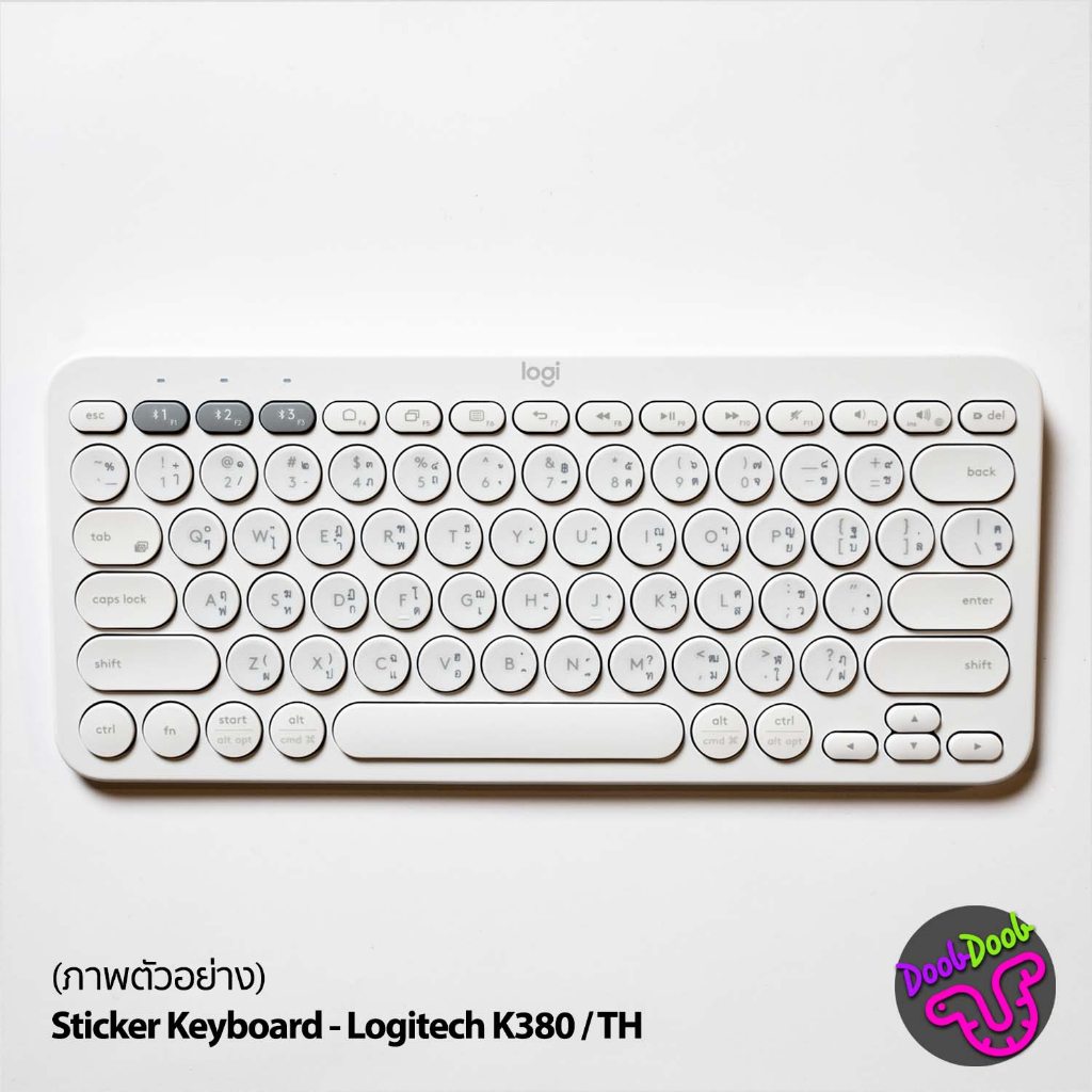 ภาพหน้าปกสินค้าสติ๊กเกอร์คีย์บอร์ด ภาษาไทย Keyboard Sticker Logitech K380 แบบกลม (ไม่ทิ้งคราบ) จากร้าน doobdoob168 บน Shopee