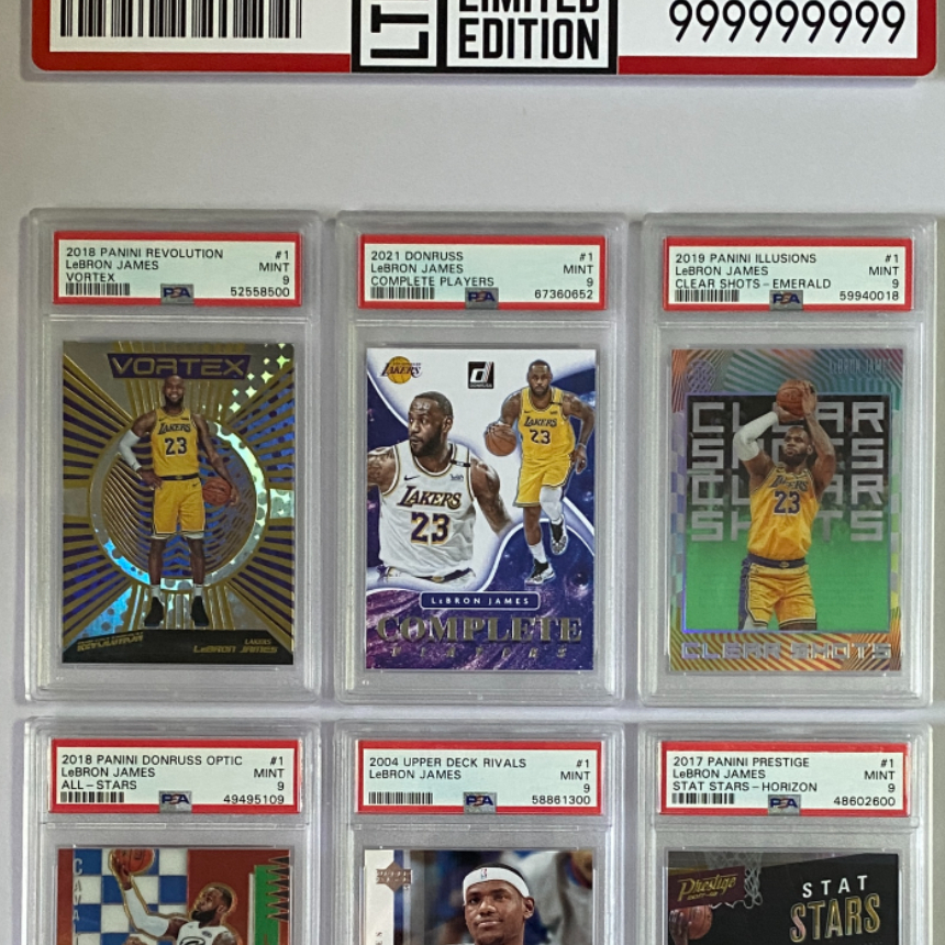 1-lebron-james-cards-custom-framed-set-9x-psa-9