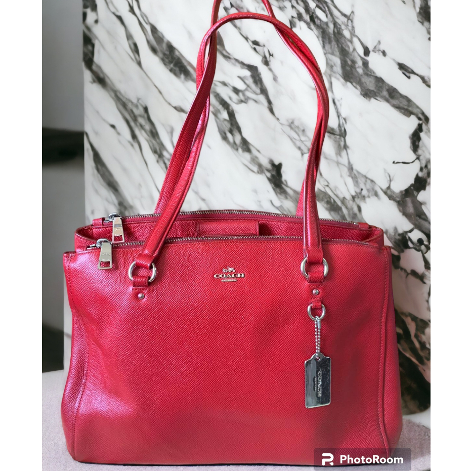 Coach shoulder bag/sling bag Used (ใช้แล้ว) YKK Zip Shopee Thailand