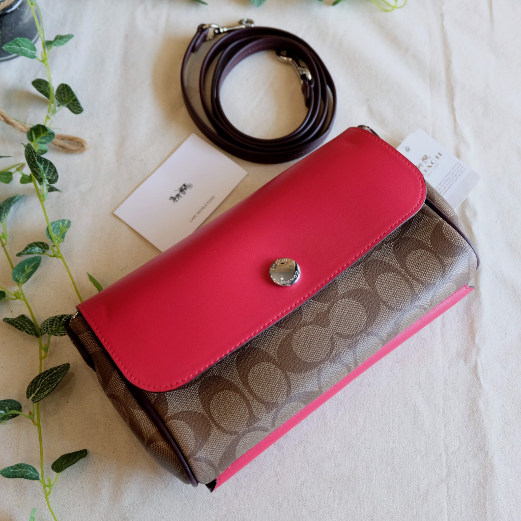 coachแท้-มือหนึ่ง-ตำหนิเบา-f12106-coach-reversible-ruby-crossbody-in-crossgrain-leather-กระเป๋าสะพาย