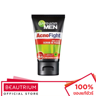 GARNIER Men Acnofight Anti-Acne Scrub In Foam โฟมล้างหน้า 100ml