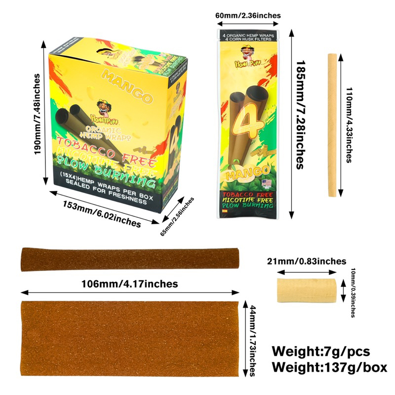 honeypuff-made-in-usa-oganic-hemp-wraps-blunt-กระดาษบรั้น-กระดาษโรล-มวนกระดาษ-กระดาษม้วน-มี8กลิ่น