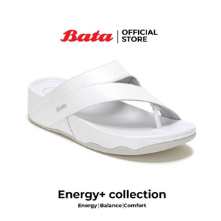 *Best Seller* Bata Energy+ รองเท้าเพื่อสุขภาพ รองเท้าแตะลำลอง ใส่สบาย สำหรับผู้หญิง สีขาว รหัส 5711145