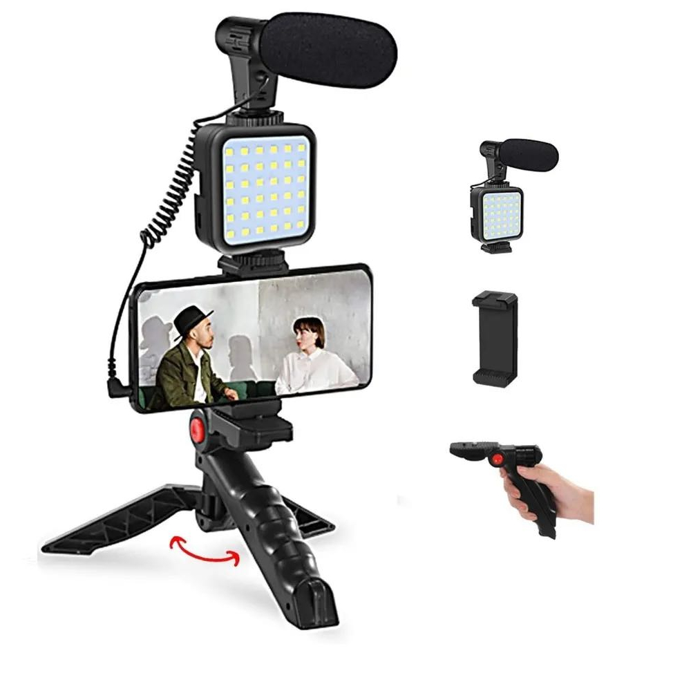 ay-49-smartphone-video-kit-อุปกรณ์ถ่ายวิดีโอ-ขาตั้ง-ที่จับสมาร์ทโฟน-ไมค์-ไฟ-led-ครบชุดพร้อมถ่าย