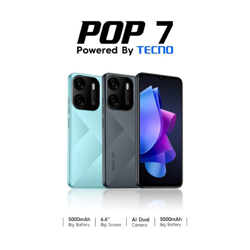 tecno-pop7-2-64gb-หน้าจอ-6-6-กล้อง8mp-แบต-5-000-mah-เครื่องศูนย์ไทย-ประกันศูนย์-1-ปี