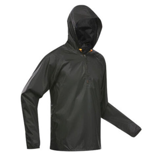 (ขายแยกชิ้น) เสื้อแจ็คเก็ตกันน้ำซิปสั้นสำหรับผู้ชายรุ่น NH100 (สีดำ)+กางเกงสวมทับกันน้ำสำหรับผู้ชายใส่เดินป่ารุ่น NH500
